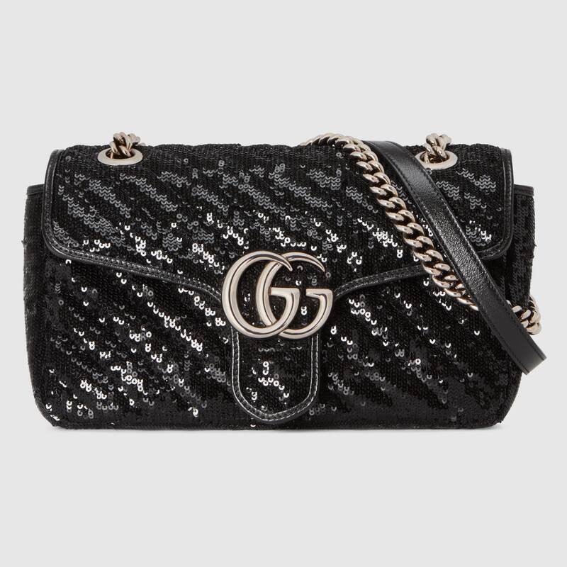 Gucci GG Marmont Small Matelasse Shoulder Bag 443497 Black